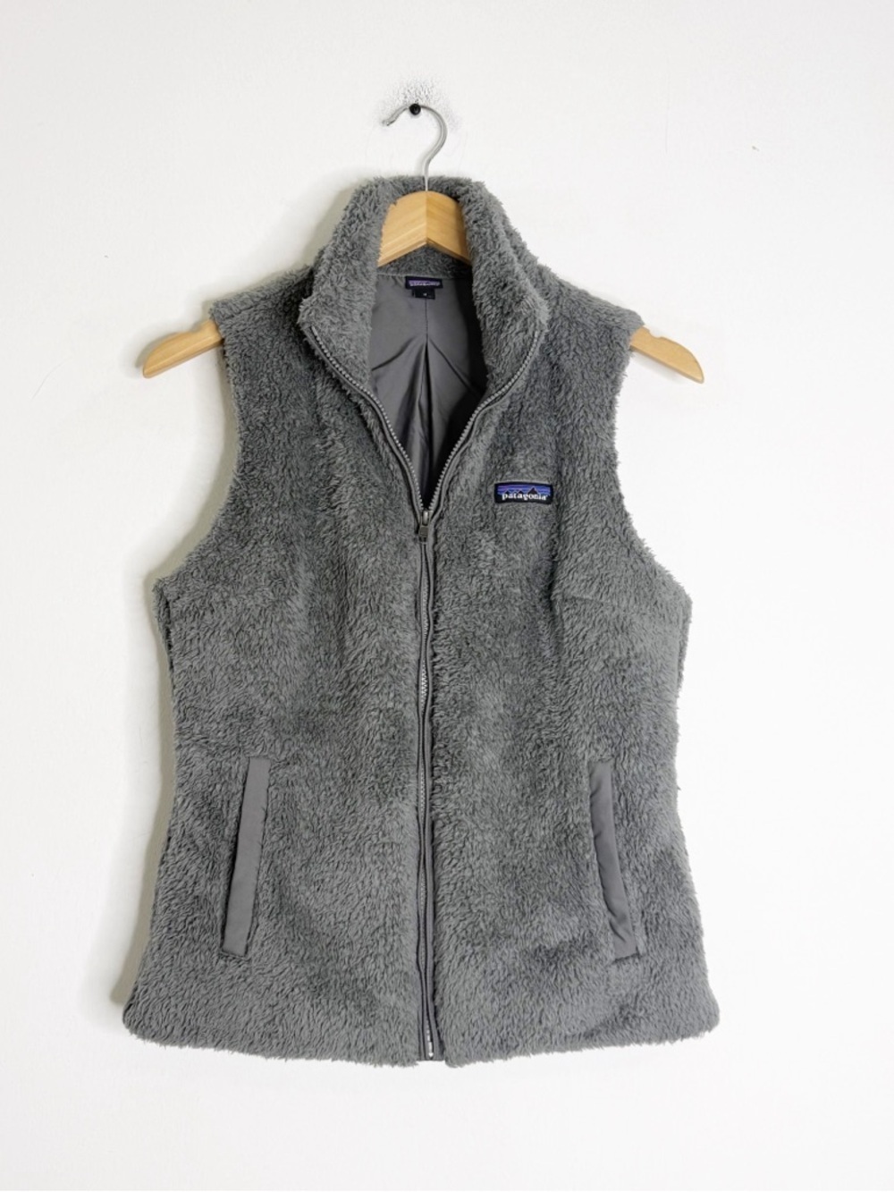 Patagonia Fleece Vest Gray Full Zip Medium Recycled Polyester